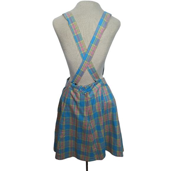 Dangerfield Staying In Plaid For Summer Jumper Mini Skirt with Suspenders NWT 8 - Picture 3 of 12